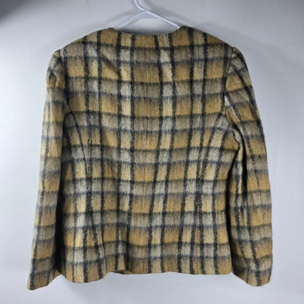 Kasper‎ & Company ALS Vintage Plaid Blazer Career Business Jacket Size 14